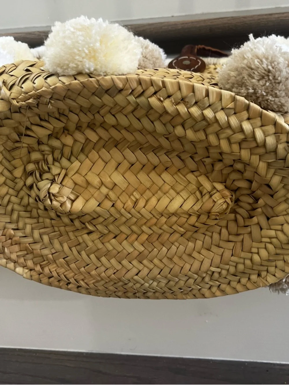 Soeur Du Maroc Pom Pom Large Straw Summer Tote Bag